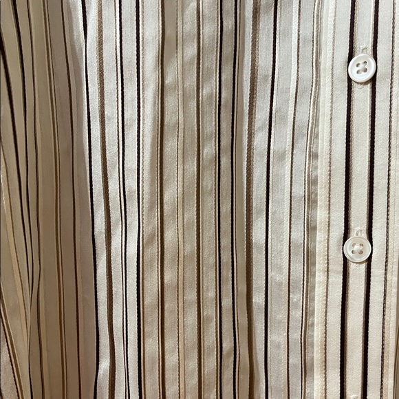 Faconnable Silk Striped Long Sleeve Blouse - Picture 3 of 4